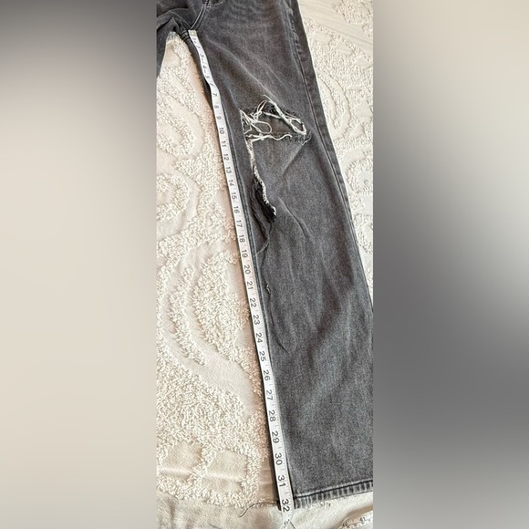 Gray Distressed Women's Jeans - Picture 2 of 5